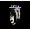 Image 4 : 1.50 ctw Tanzanite and Diamond Ring - 14KT White Gold