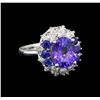 Image 1 : 14KT White Gold 3.07 ctw Tanzanite, Sapphire and Diamond Ring