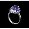 Image 4 : 14KT White Gold 3.07 ctw Tanzanite, Sapphire and Diamond Ring