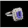 Image 1 : 14KT White Gold 1.88 ctw Tanzanite and Diamond Ring