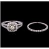 Image 2 : 1.04 ctw Diamond Wedding Ring Set - 14KT White Gold