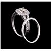 Image 3 : 1.04 ctw Diamond Wedding Ring Set - 14KT White Gold