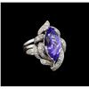 Image 1 : 14KT White Gold 3.42 ctw Tanzanite and Diamond Ring