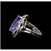 Image 3 : 14KT White Gold 3.42 ctw Tanzanite and Diamond Ring