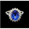 Image 2 : 3.54 ctw Tanzanite and Diamond Ring - 14KT White Gold
