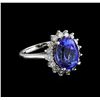Image 1 : 6.88 ctw Tanzanite and Diamond Ring - 14KT White Gold