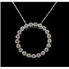 Image 1 : 14KT White Gold 1.69 ctw Diamond Pendant With Chain