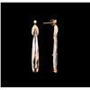 Image 2 : 21.35 ctw Morganite and Diamond Dangle Earrings - 14KT Two-Tone Gold
