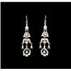 Image 1 : 1.30 ctw Quartz and Diamond Earrings - 18KT White Gold