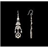 Image 2 : 1.30 ctw Quartz and Diamond Earrings - 18KT White Gold