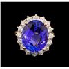 Image 2 : 14.40 ctw Tanzanite and Diamond Ring - 14KT Rose Gold