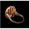 Image 3 : 14KT Rose Gold 10.94 ctw Coral and Diamond Ring