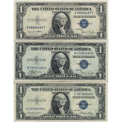 1935 Choice Uncirculated $1 Silver Certificate Currency Lot of 3