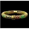 Image 2 : 14KT Yellow Gold 12.60 ctw Multi Gemstone Bangle Bracelet