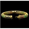 Image 3 : 14KT Yellow Gold 12.60 ctw Multi Gemstone Bangle Bracelet