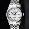 Image 1 : Rolex Stainless Steel White Roman Smooth Bezel DateJust Men's Watch