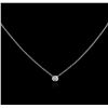 Image 1 : 14KT White Gold 0.09 ctw Diamond Solitaire Necklace