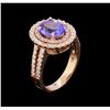 Image 4 : 2.42 ctw Tanzanite and Diamond Ring - 14KT Rose Gold
