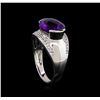 Image 4 : Crayola 3.95 ctw Amethyst and White Sapphire Ring - .925 Silver