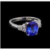 Image 1 : 2.72 ctw Tanzanite and Diamond Ring - 14KT White Gold