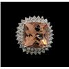 Image 2 : 13.86 ctw Morganite and Diamond Ring - 14KT White Gold