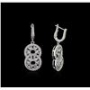 Image 2 : 1.01 ctw Diamond Dangle Earrings - 14KT White Gold