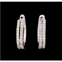 0.50 ctw Diamond Earrings - 14KT White Gold