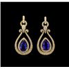 Image 1 : 14KT Yellow Gold 17.82 ctw Tanzanite and Diamond Earrings