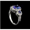 Image 3 : 2.11 ctw Tanzanite and Diamond Ring - 14KT White Gold