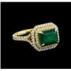 Image 1 : 14KT Yellow Gold 2.63 ctw Emerald and Diamond Ring