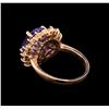 Image 3 : 14KT Rose Gold 5.94 ctw Tanzanite, Sapphire and Diamond Ring