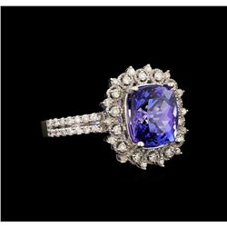 14KT White Gold 3.60 ctw Tanzanite and Diamond Ring