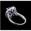 Image 3 : GIA Cert 7.70 ctw Tanzanite and Diamond Ring - 14KT White Gold