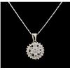 Image 1 : 14KT White Gold 1.25 ctw Diamond Pendant With Chain