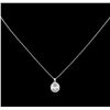 Image 2 : 1.19 ctw Diamond Pendant With Chain - 14KT White Gold