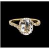 Image 2 : 2.16 ctw Aquamarine and Diamond Ring - 14KT Yellow Gold