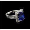 Image 1 : 18KT White Gold 4.13 ctw Tanzanite and Diamond Ring