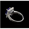 Image 3 : 18KT White Gold 4.13 ctw Tanzanite and Diamond Ring