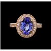 Image 2 : 14KT Rose Gold 3.37 ctw Tanzanite and Diamond Ring