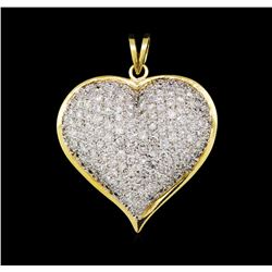 5.10 ctw Diamond Heart Pendant - 14KT White and Yellow Gold