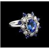 Image 1 : 14KT White Gold 3.09 ctw Tanzanite and Diamond Ring