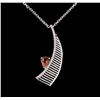 Image 1 : 0.70 ctw Tourmaline and Diamond Necklace - 14KT White Gold