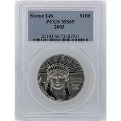 2003 PCGS MS69 $100 Statue of Liberty American Eagle Platinum Coin