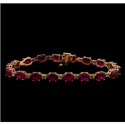 14KT Rose Gold 17.82 ctw Ruby and Diamond Bracelet