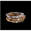 Image 1 : 14KT Yellow, White, And Rose Gold 0.80 ctw Diamond Rings