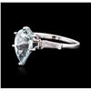 Image 1 : Platinum 2.59 ctw Aquamarine and Diamond Ring