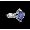 Image 1 : 14KT White Gold 1.57 ctw Tanzanite and Diamond Ring