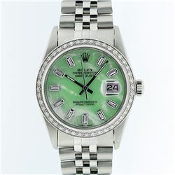 Rolex Stainless Steel Green MOP Diamond DateJust Men's Watch