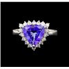 Image 2 : 14KT White Gold 3.02 ctw Tanzanite and Diamond Ring