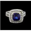 Image 2 : 14KT White Gold 2.99 ctw Sapphire and Diamond Ring
